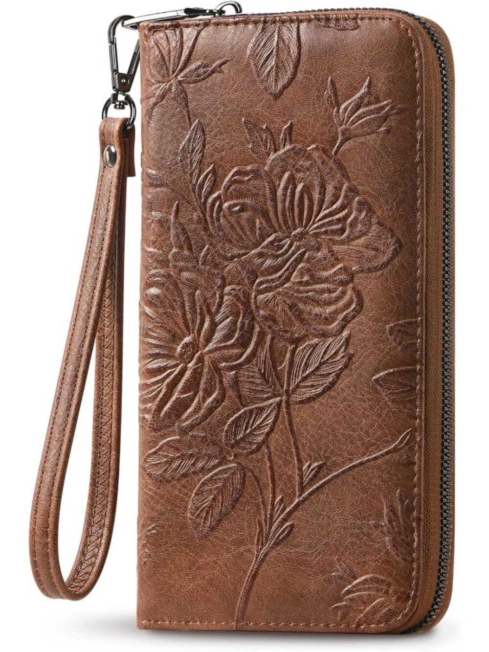 Stylish RFID Leather Clutch Wristlet Wallet for Women - Large Capacity & Chic